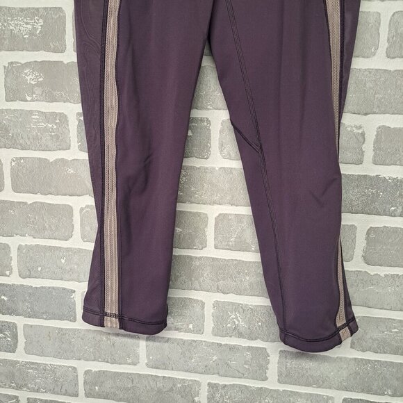 Lululemon Power Lines Crop *21 Inches In Cyber / Dark Chrome Purple Size 8 - Picture 5 of 10